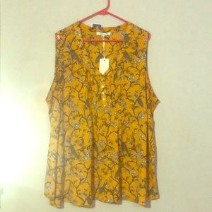 Rose + Olive Sleeveless Women’s Top - 3x NWT